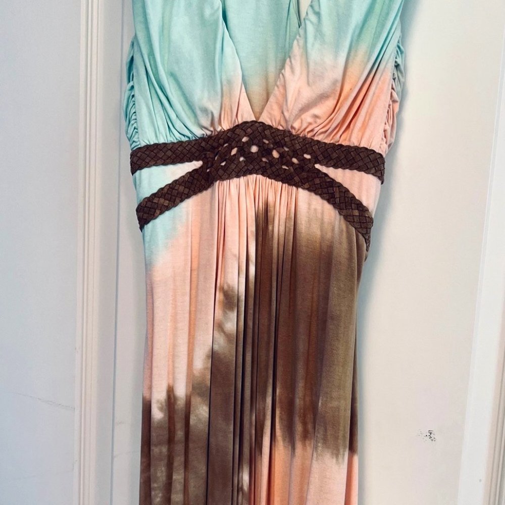 SKY Women's Mini Dress with braided leather trim Size M